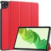 Kepuch Custer Cover per Realme Pad 2 11.5,PU-Pelle Case Custodia - Rosso