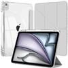 EspZanthic Cover per iPad Air 11 M4/M3/M2, Air 5a/4a Gen 10,9 Custodia Case Grigio | Porta Pencil Bumper TPU Souple Dos Transparent Support Y Fold Protection Antichoc Design Fin Léger Multi Angles Lecture Vidéo