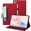 Auslbin Custodia compatibile con Honor Pad 10 12.1 2023 Cover, Tablet in Pelle PU Adatto per Honor Pad 10 /HEY3-W00 W10, Stile Classico in Pelle, Rosso