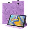 Auslbin Custodia per Samsung Galaxy Tab A 10.5 Pollice (SM-T590/SM-T595) 2018 Pelle PU La Farfalla Modello Cover Tablet Case con Supporto Funzione (Porpora)