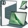 Generico DayQiQiPu Custodia Protettiva per Honor Pad 10 12,1 Pollici Pelle PU Rotazione a 360° Stand Slim Cover con Supporto per Matita Auto Sveglia/Sonno,Verde Scuro