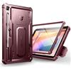 Dexnor Compatibile con Samsung Galaxy Tab S6 Lite Cover [Protezione dello schermo integrata e supporto], Custodia protettiva antiurto durevole di grado militare case - Rosso Magico