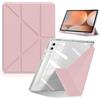HinZann Custodia per Samsung Galaxy Tab S10+/S9 FE+/S9+ 12,4 - Rosa | Cover con Portapenne, Retro in TPU Trasparente + Pelle PU, Auto Svegliati/Sonno, Ultra Sottile Leggero