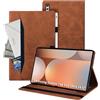 Auslbin Custodia compatibile con Samsung Galaxy Tab S10 Ultra 14.9 Cover, Tablet in Pelle PU Adatto per Tab S10/S9/S8 Ultra/SM-X926C, Stile Classico in Pelle, Marrone