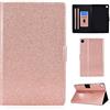 Generico DayQiQiPu Cover per Samsung Galaxy Tab A11+ Plus SM-X230/X235/X236B (11 Pollici) Leggera Custodia Motivo Glitterato Custodie con Supporto Caso Ribaltabile Portafoglio e Auto Sleep/Wake, Oro rosa