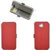 QiongniAN Cover per Huawei Nova Young MYA-L11,Custodia in Pelle Custodia per Huawei Y6 2017 MYA-L41 / Y5 2017 MYA-L03 MYA-L23 MYA-L02 MYA-L22 / Honor Changwan 6 MYA-AL00 Custodia Cover Case Red