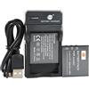 DSTE® Compatibile con 2 batterie agli ioni di litio ricaricabili SLB-0837 + DC29U da viaggio e caricabatteria da auto per Samsung Digimax i6 PMP