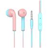kivrimlarv Cuffie cablate, graziose cuffie per computer, auricolari plug-in, auricolari colorati con cavo, cuffie leggere con tappi per le orecchie di diverse dimensioni per ragazze, scuola, studio