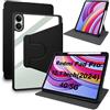 Lemxiee Cover per Xiaomi Redmi Pad Pro & POCO Pad 12.1 Case,Custodia in pelle PU + Acrilico trasparente per supporto rotante & Slot per penna