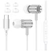 AILKIN Cuffie USB C con cavo per Galaxy S25 Ultra S24 FE S23 S22 S21 A56 5G A55 A16 A17 A15 A36 A35 Auricolari in-ear USB C Cuffie tipo C con microfono per iPhone 17 Air 16e 15 Pro, Google Pixel 10 Pro/9a