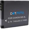 Dot.Foto NB-8L Premium 3.7v / 740mAh Batteria Ricaricabile per Canon PowerShot A2200, A3000 IS, A3100 IS, A3150 IS, A3200 IS, A3300 IS, A3350 IS