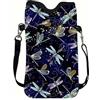 Generic Mini borsa a tracolla con motivo di libellula, leggera borsa per cellulare con cinghia, borsa a tracolla impermeabile, borsa a spalla, borsa a tracolla per viaggi, regalo di compleanno per donne e