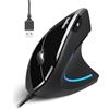 Perixx PERIMICE-513 Mouse USB ergonomico verticale cablato - 6 pulsanti - 1000/1600 DPI - RSI - Tunnel Carpale - Sollievo dal dolore