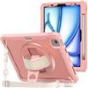 ProCase Cover iPad Air 11 M2/M3 2024/2025, iPad Air 5/4 Generazione 10,9 Pollici, Rugged Custodia Protettiva Antiurto con Cavalletto Rotante 360 -Rosa