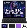 UXD Tablet Android 15 da 10 pollici con tastiera mouse, 16 GB RAM 512 GB ROM, Octa-Core, 4G LTE Dual SIM WiFi, batteria 8000 mAh, GPS, 2 in 1 Tablet PC Bundle con custodia per lavoro, studio, gioco