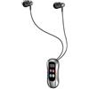 GZLMMY Cuffie Bluetooth 5.4 wireless con clip da bavero, con gioco a bassa latenza, lettore MP3 con scheda TF, comodi auricolari in-ear (nero)