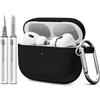 Generic Custodia antipolvere a copertura completa per AirPods Pro 3 con kit di pulizia, custodia in morbido silicone per AirPods Pro 3a generazione viene fornita con portachiavi, adatta per custodia di terza