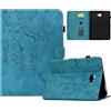 Generico DayQiQiPu Custodia per Samsung Galaxy Tab A S-Pen SM-P580/P583/P585 (10,1 Pollici) Guscio Intelligente Cover magnetica ribaltabile Caso Supporto Motivo fiori di prugno e Auto Wake/Sleep, Blu