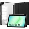 CAUHENYEE Custodia per Samsung Galaxy Tab A11 Plus Cover, Antiurto, Chiusura Magnetica, Retro Trasparente - Custodia Protettiva Sottile con Funzione Sleep e Supporto Pieghevole - Nero