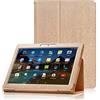 XIDO Folio Custodia Slim Fit Carrying Case Borsa Cover Tasca Cassa per Tablet 10.1 Pollici BEISTA, Yuntab K107 / K17, Lnmbbs, Cewaal, Artizlee, AnTeck, ibowin®, Tiptiper, SANNUO Tablet da 10,1, Oro