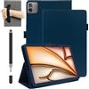 daunke Custodia per tablet TECLAST ArtPad Air da 11 pollici, resistente agli urti, con slot per penna, impermeabile, anti-graffio, supporto multi-angolo, con cinturino da polso, sottile e resistente, blu