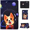 Auslbin Custodia per Samsung Galaxy Tab A6 (2016) 10,1 T580/T585 Protezione in PU Pelle Custodia Magnetica a Flip Cover con Supporto per Tab A6 (2016) 10,1 T580/T585, Cane Spaziale