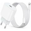 Hobeiy Caricabatterie 20W con Cavo Lightning 1m per iPhone | Colore Bianco, Ricarica Rapida 20W, Cavo Incluso, Compatibile iPhone
