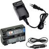 DSTE NP-FM500H Batteria + Caricabatteria Compatibile per Sony A100 A200 A300 A350 A450 A500