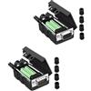 PENGLIN 2 pezzi VGA DB15 3 file adattatore femmina senza saldatura, 3+9 D-SUB 15 pin porta breakout scheda con alloggiamento accessori bullone lungo