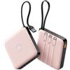 Coowisty Powerbank 20000 mAh USB-C 22,5 W ricarica rapida, batteria portatile con 4 cavi integrati e display a LED, compatibile con iPhone Tablet (rosa)