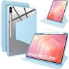 Lemxiee Cover per Samsung Galaxy Tab S12 Ultra & Tab S11 Ultra 14.6 Case per supporto rotante & Slot per penna Custodia in pelle PU + Acrilico trasparente