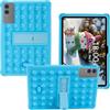 AKNICI Custodia Silicone per TECLAST T65PLUS/ TECLAST T65/ DOOGEE Tab G6 Max/TABWEE T60 Pro/OSCAL PAD 200 Tablet 13.4 Pollici, Protettiva Cover con Supporto Integrato, Azzurro