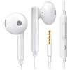 MAS CARNEY WH6 Cuffie con cavo, Semi In Ear, auricolari con cavo da 3,5 mm, per MP3/MP4, Ipad, Honor 6X/7X/8X/9/10, Huawei, Redmi Note 8/9, colore bianco
