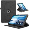 TEDTIKJT Custodia per Lenovo Tab M10 10.1 Pollice 2019 (TB-X505F/TB-X605F) Tablet Custodia Pelle PU Flip 360°Multi Angolo Ruotabile Supporto Protezione Cover Lenovo Tab M10 HD 1st Gen, Nero Albero