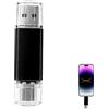 Lathurna Chiavetta USB Type-C 512 MB 2 in 1 USB 2.0 e USB-C OTG - compatibile con smartphone, tablet e computer - Chiavetta USB portatile con cappuccio di protezione, alta compatibilità, colore: nero