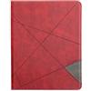 VQWQ Cover per iPad Pro 12.9, Custodia Portafoglio in Pelle PU Rombo Slot per Schede Libro Supporto Antiurto Anti-Graffio Cordino Magnetica Cavalletto Flip Case per Maschio Donna -[BF]-Rosso