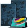 Auslbin Ausblin Goffrato Samsung Tab S5e Cover 2019, Custodia per Tablet in Pelle PU Retrò a Tema Farfalla e Gatto per Samsung Galaxy Tab S5e (2019) 10.5 / T720, Blu