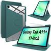 Lemxiee Cover per Samsung Galaxy Tab A11 Plus & A9 Plus 11 Case Custodia in pelle PU + Acrilico trasparente per supporto rotante & Slot per penna