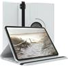 EAZY CASE - Custodia per tablet per iPad iPad Pro 11 (2025) 11 pollici Smart Cover Tablet Case Rotationcase da appoggio Custodia girevole a 360° con funzione stand Borsa in similpelle Bianca