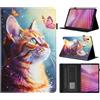 LSPCASA Custodia per Lenovo Tab One 8.7 Pollici 2025 TB305FU Folio Flip PU Pelle Custodia con Funzione Supporto Portapenna Wallet Tablet Cover Case per Lenovo Tab One Farfalla Gatto