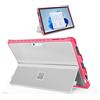 SSS·GRGB Case Fit 12,3 Microsoft Surface Pro 7 Plus/7/6/5/4/LTE, custodia robusta con portapenne, compatibile con tastiera di tipo cover, trasparente e rosso