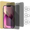 Generic Confezione da 3 pellicole protettive per la privacy per iPhone 13 Pro [display da 6,1 pollici] + 3 pellicole protettive per obiettivo della fotocamera, pellicola in vetro temperato privata anti spia