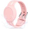 AXFEE Bracciale in Morbido Silicone per Bambini, per Apple Airtag, Rosa | Protettiva GPS Anti-Perso, con 2 Pendenti, Localizzatore di Monitoraggio Regolabile, Cinturino per Adolescenti Anziani