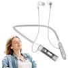 Nudorpn Cuffie con collare, auricolari magnetici sportivi - comodi auricolari con design trasparente doppio microfono per fitness a casa, in viaggio, uomini e donne