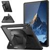 FINTIE Cover per Samsung Galaxy Tab S10 Lite/S10 FE/S9 FE 10.9 & S9 11 | con Portapenne - Antiurto Opaca Trasparente Posteriore Custodia con Supporto Multi-angolo, Nero