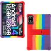 AKNICI Custodia Silicone per DOOGEE T30E/DOOGEE T35/DOOGEE T30SE/DOOGEE T40/DOOGEE T30S/DOOGEE T30 Ultra/DOOGEE T30 Pro Tablet 11 Pollici, Protettiva Cover con Supporto Integrato, Arcobaleno