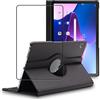 ebestStar - Cover per Lenovo Tab M10 Plus 10.6 (Gen 3), Custodia Protezione Rotazione 360, Pelle PU, Nero + Vetro Temperato