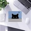 Generic Tappetino per mouse con gatto nero, motivo: gatto nero, regalo per mamma, amanti, tappetino per mouse per casa, ufficio, dormitorio, laptop, computer, scrivania, accessori, accessori, 21 x 18 cm