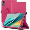 Envibe Custodia per DOOGEE T36 12 Pollici, Cover Tablet DOOGEE T36, Copertura Protettiva Pieghevole con Supporto per Matita e Cinturino da Polso, Protezione Completa. (Rosso)