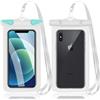 Generic Confezione da 2 custodie impermeabili per telefono, custodia impermeabile con cordino per iPhone, Samsung, IPX8, borsa impermeabile per cellulare, kayak, nave da crociera (WHT)